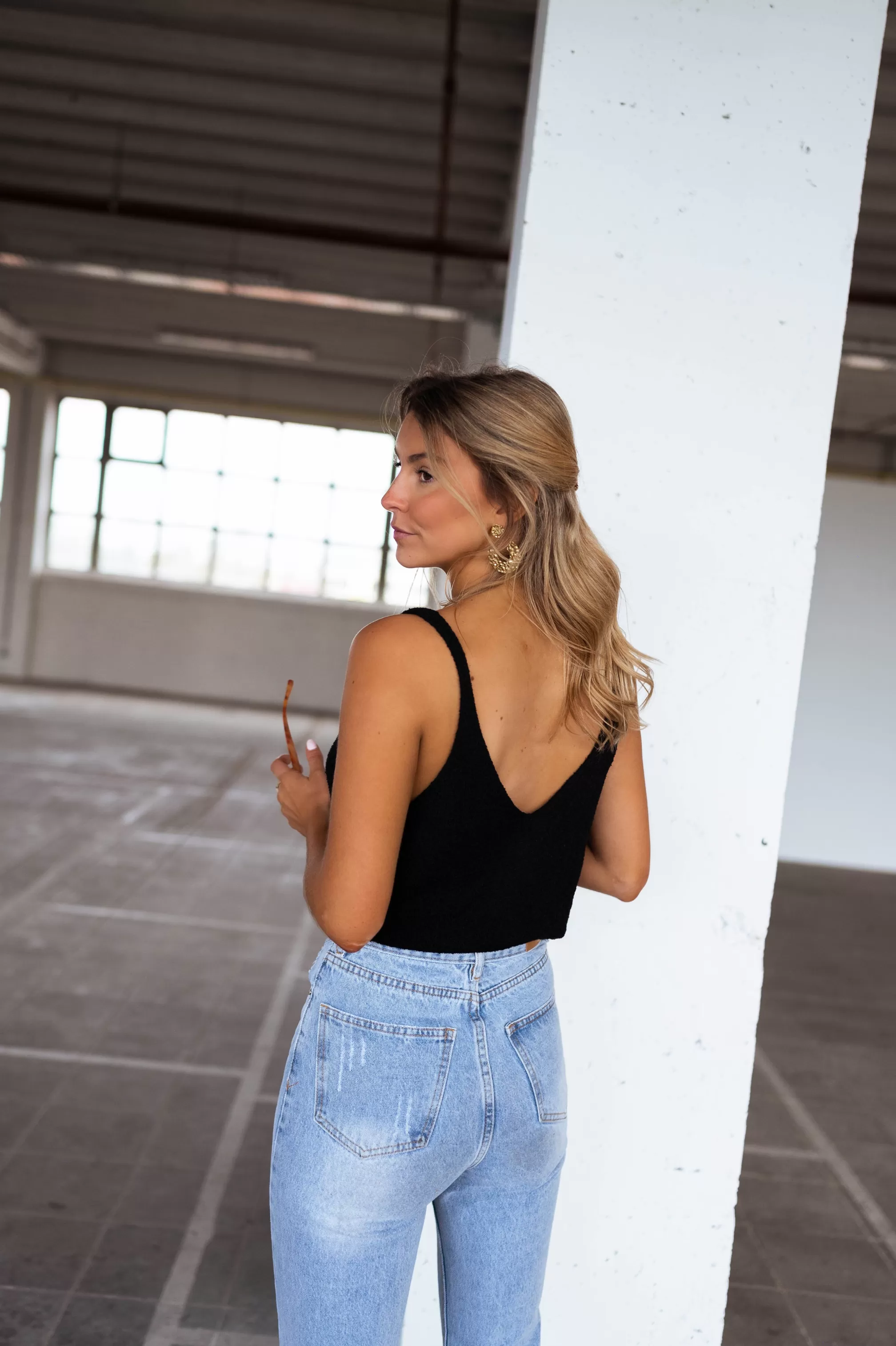 Top Neda Black Wool Effect | Top Transparent In Meshes | Ready To-Porter Online | -Easy Clothes Online