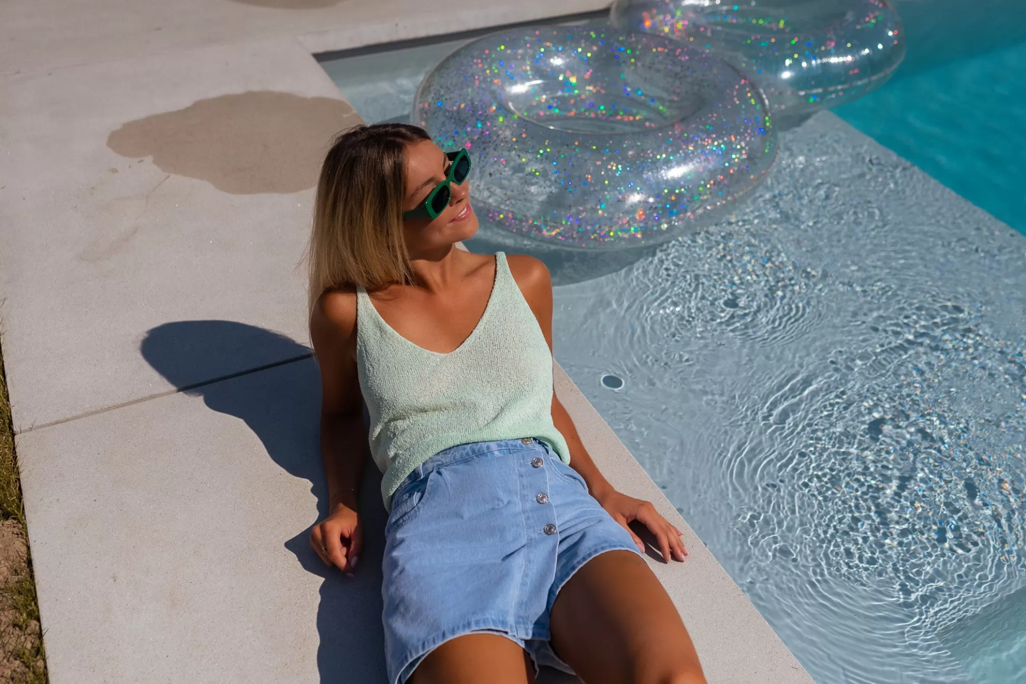 Top Neda Seagreen Wool Effect | Top In Meshes | Ready To-Porter Online | -Easy Clothes Sale