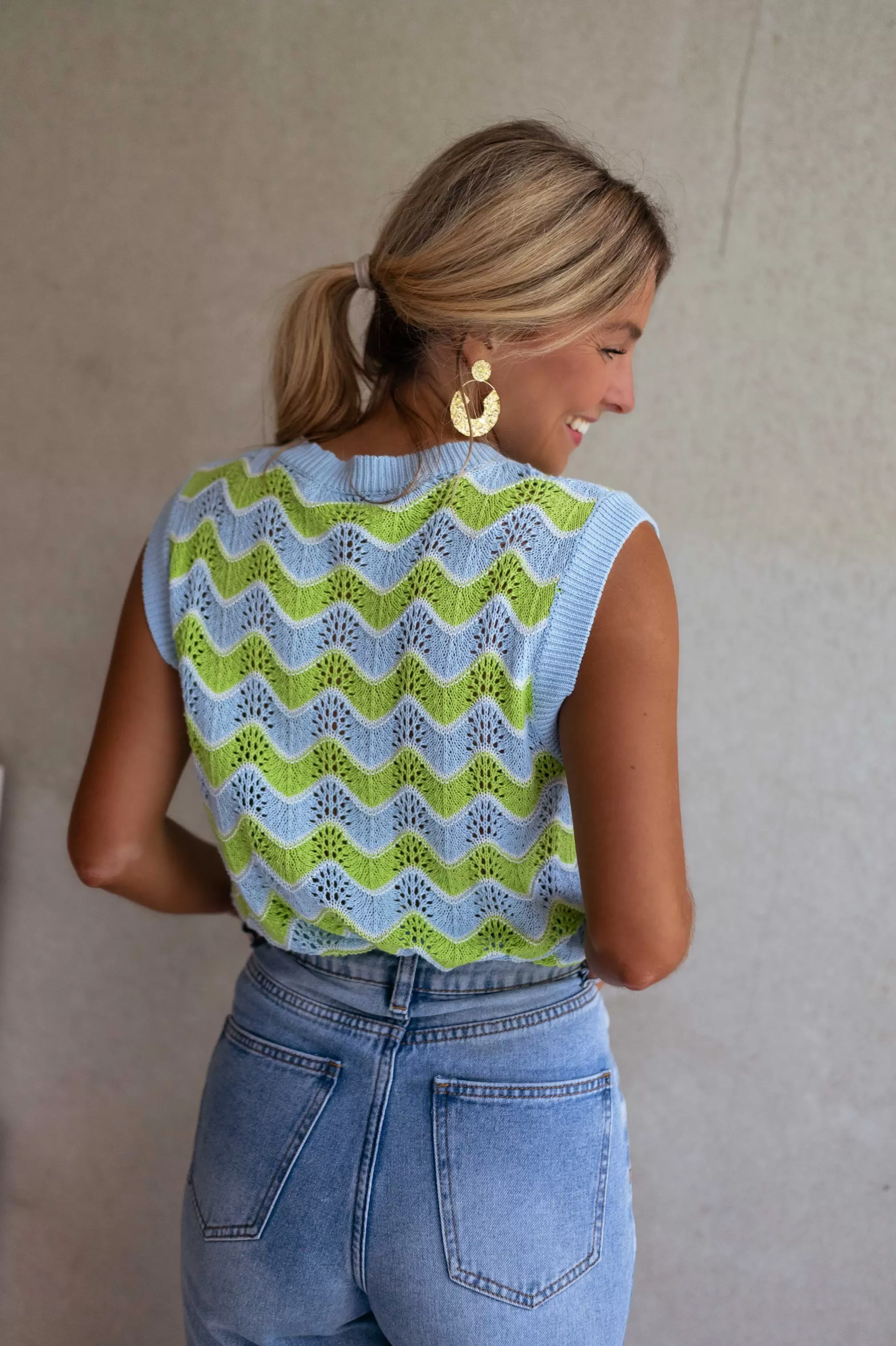 Top Stany In Crochet Green And Blue | Colorful Top In Crochet | Ready To-Porter Online | -Easy Clothes Cheap