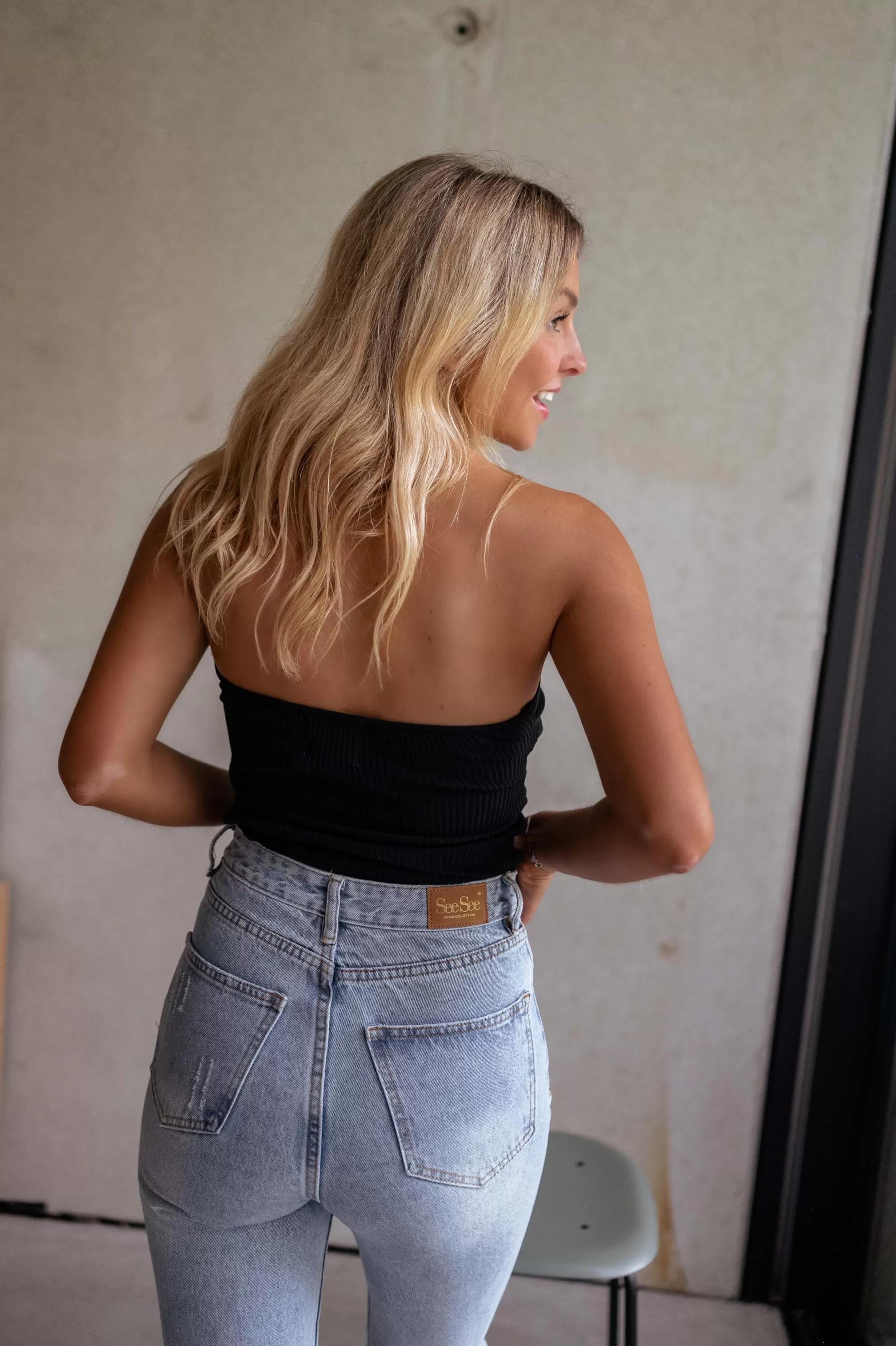 Top Strapless Neil Black | Top Strapless Knotted | Ready To-Porter Online | -Easy Clothes Hot